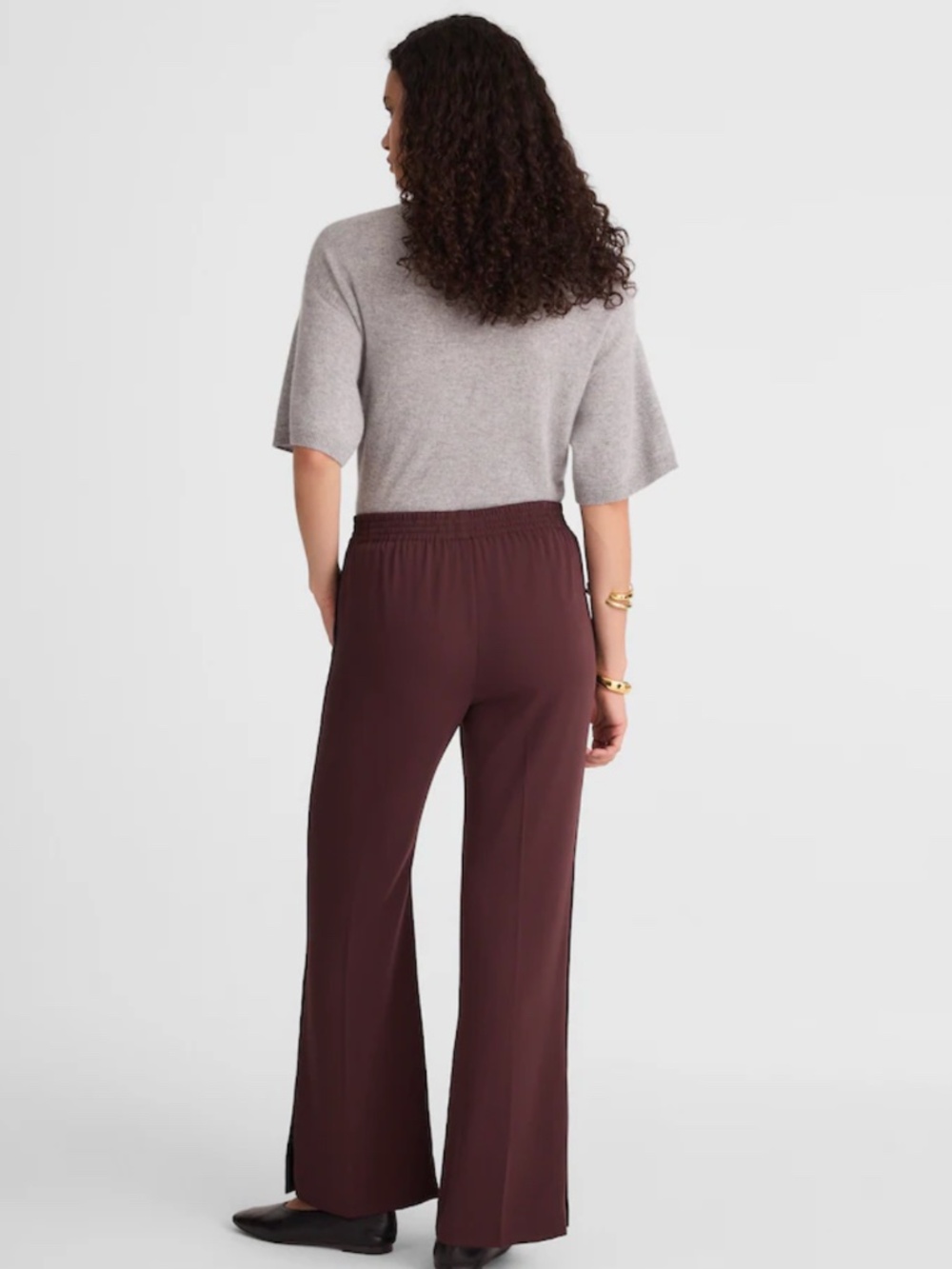 Madewell Pull-On Bootcut Track Pant - Chocolate Raisin - Picture 3 of 16